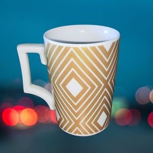 Starbucks 2013 gold and white art deco chevron diamond pattern by Rosanna